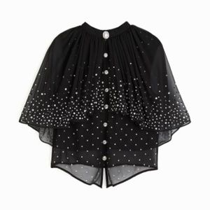 Paco Rabanne x H&M Embellished Chiffon Cape Top Large